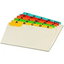 A to Z Index Card Guides