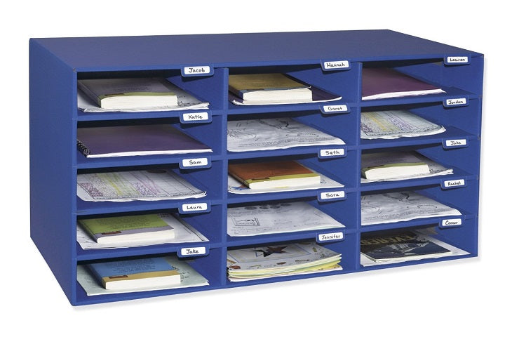 Pacon Classroom Keepers 15-Slot Mailbox, Blue, 001308