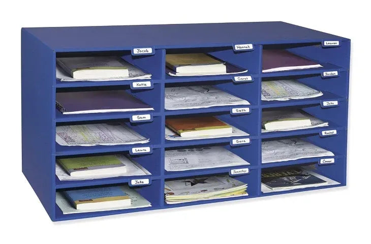 Pacon Classroom Keepers 15-Slot Mailbox, Blue, 001308