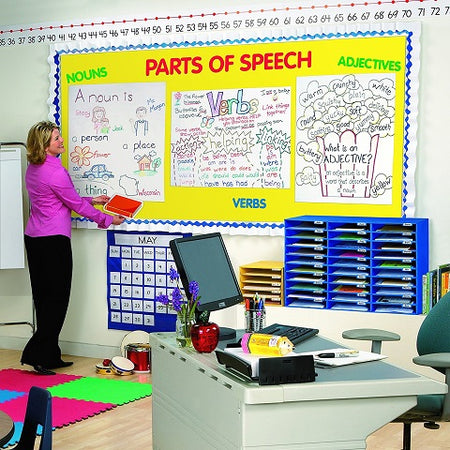 Pacon Classroom Keepers 30-Slot Mailbox, Blue, 001318