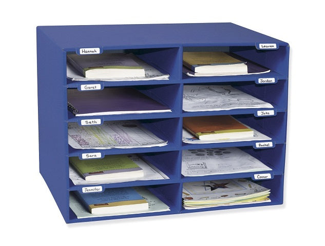 Pacon Classroom Keepers 10-Slot Mailbox, Blue, 001309