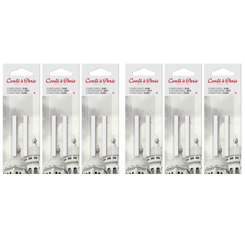 CarrÃ©s Esquisse Sketching Pastel Crayons, White 2B, 2 Per Pack, 6 Packs