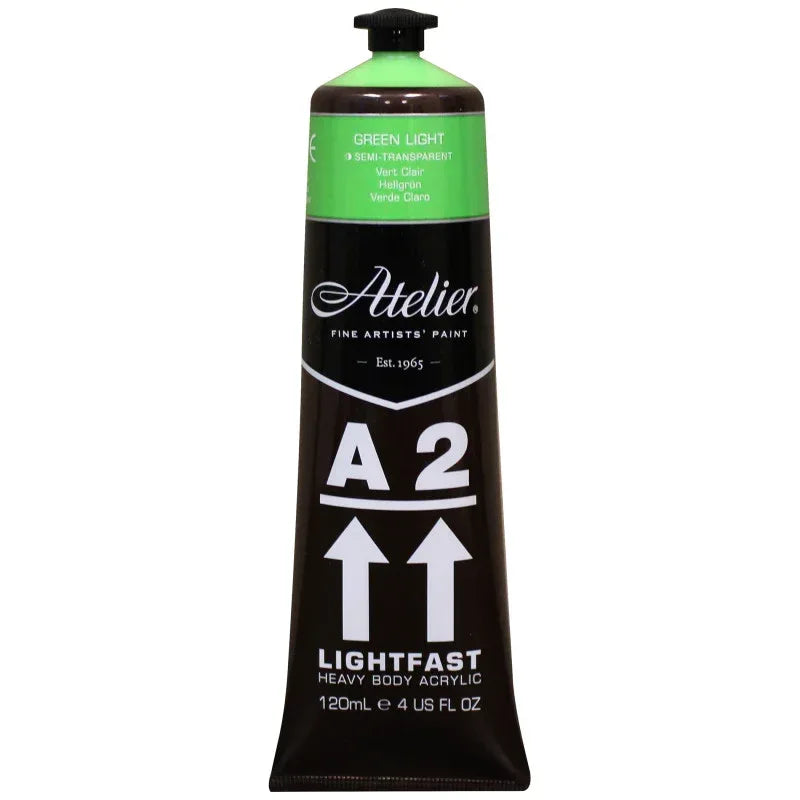 A2 Heavy Body Lightfast Artist Acrylic, 4 oz., Green Light
