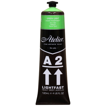 A2 Heavy Body Lightfast Artist Acrylic, 4 oz., Green Light