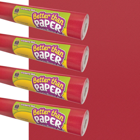 Better Than Paper&reg; Bulletin Board Roll, 4' x 12', Cranberry Red, 4-Pack