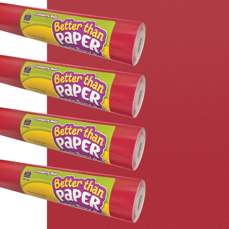 Better Than Paper&reg; Bulletin Board Roll, 4' x 12', Cranberry Red, 4-Pack