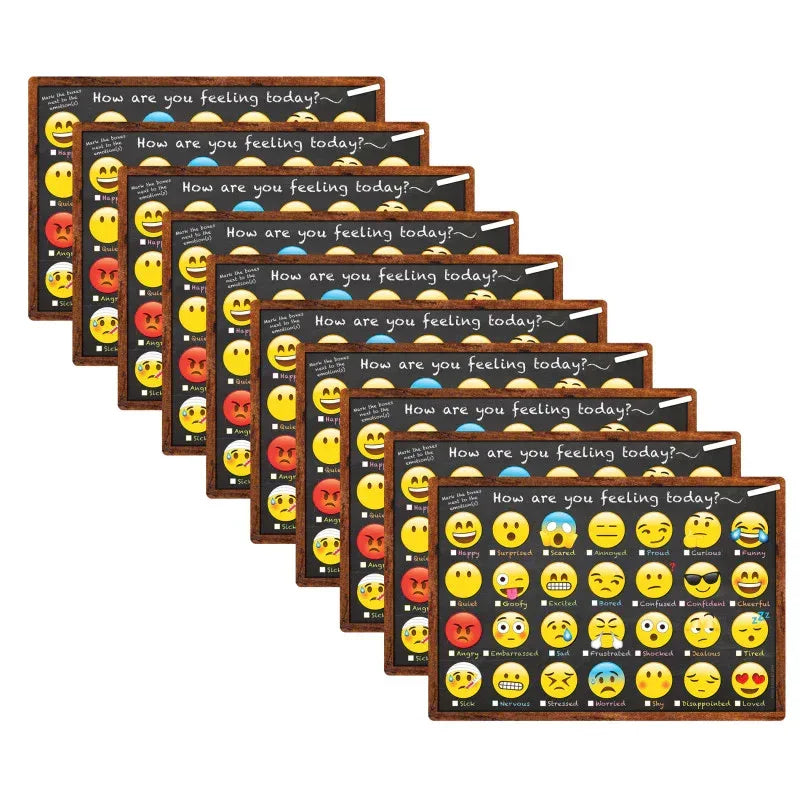 Smart Poly&trade; Chart, 13" x 19", Emotions Icon How Are You Feeling, Pack of 10