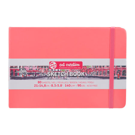 Sketchbook, 80 Sheets, 90lbs, Coral Red Cover, 8.3" x 5.8" (A5) 00be50608c81639874a60a8132746f84b2a4c82d