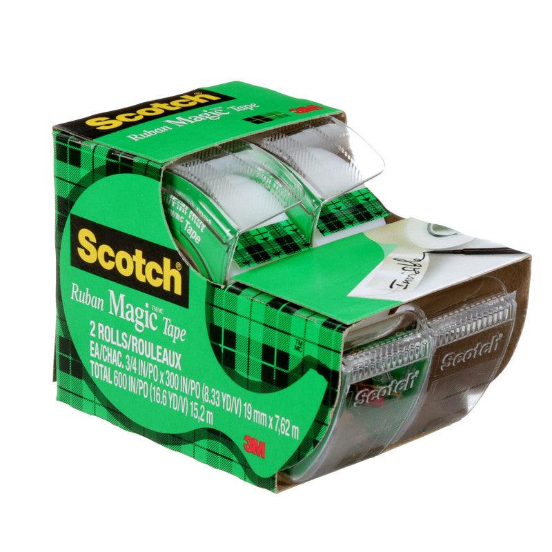 Matte Invisible Tape with Handheld Dispensers, 0.75 Inch x 24.9 ft, Clear, 2 Rolls
