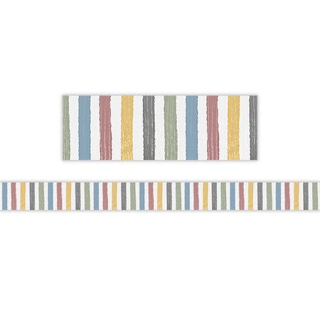 Classroom Cottage Stripes Straight Border Trim, 35 Feet