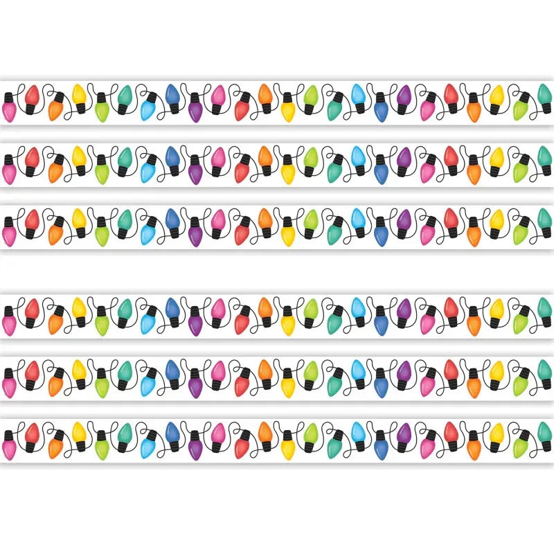 Colorful Holiday Lights Die-Cut Border Trim, 35 Feet Per Pack, 6 Packs