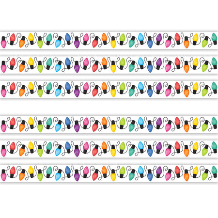 Colorful Holiday Lights Die-Cut Border Trim, 35 Feet Per Pack, 6 Packs