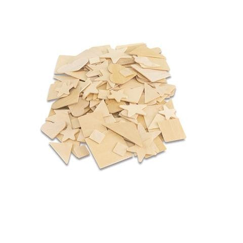 Craft Wood Bits - Wood Shape - Assorted Shapes - Natural - 1 To 1.5 Inches - 250/pkg (01372)