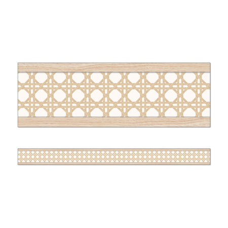 True to You Woven Cane Straight Bulletin Board Borders, 36 Feet