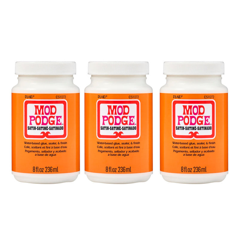 Decoupage Glue, Satin 8oz., Pack of 3