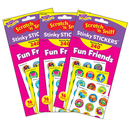 Fun Friends Stinky Stickers&reg; Variety Pack, 240 Per Pack, 3 Packs