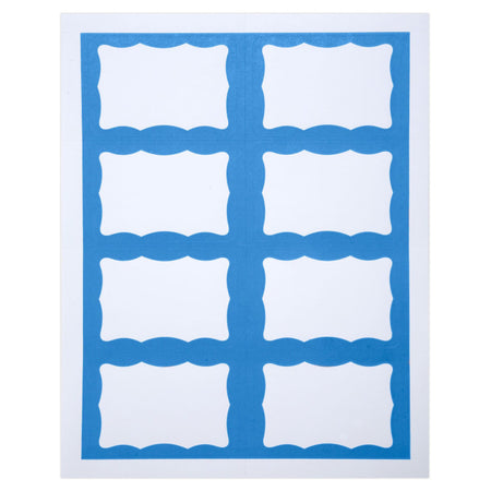 Adhesive Badges, Blue Border, Pack of 200
