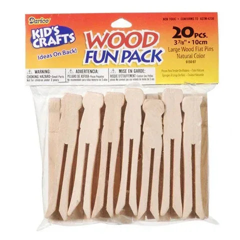 Clothespin - Flat - Natural - 3-3/4 inch Large - 40 pieces (3685-01)