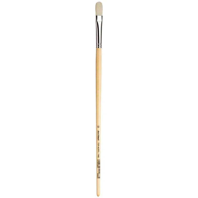 TOP-ACRYL White Brush, Synthetic, Acrylic & Oil, Filbert, Series 7482, Size 12
