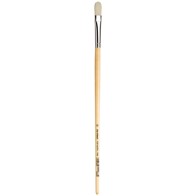 TOP-ACRYL White Brush, Synthetic, Acrylic & Oil, Filbert, Series 7482, Size 12