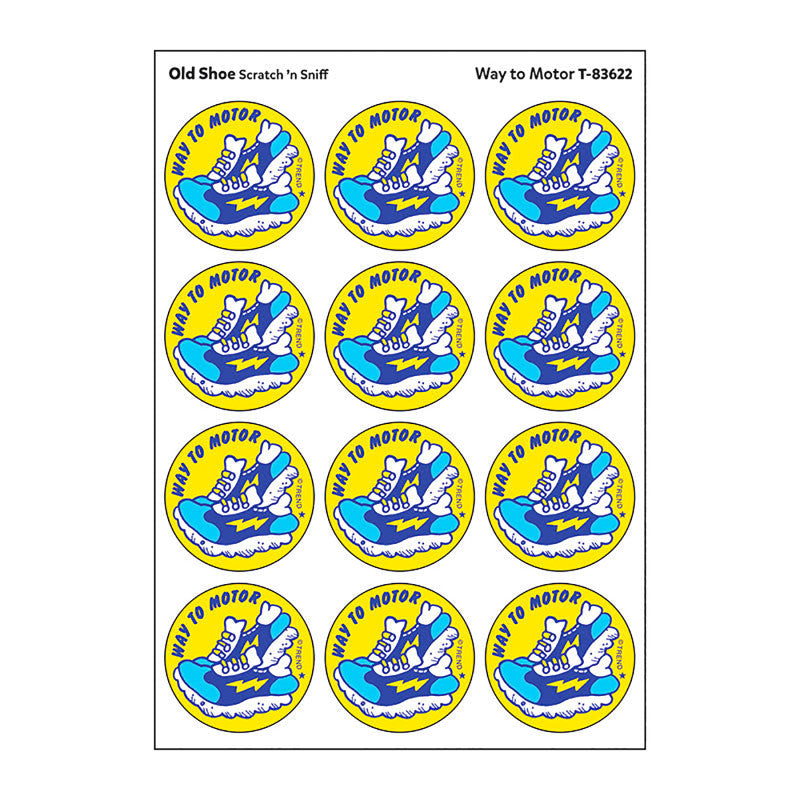 Way to Motor/Old Shoe Scented Stickers, Pack of 24