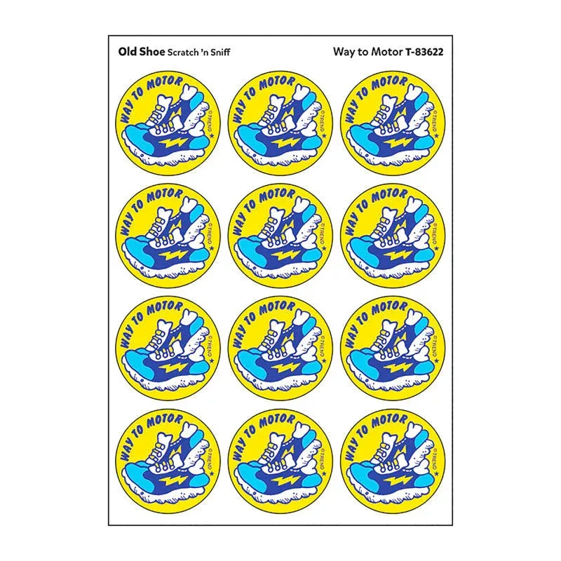 Way to Motor/Old Shoe Scented Stickers, Pack of 24