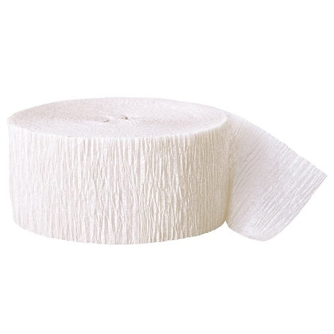 Crepe Paper Streamers- 1-3/4" x 81' White