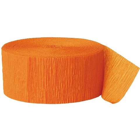 Crepe Paper Streamers- 1-3/4" x 81' Bright Orange