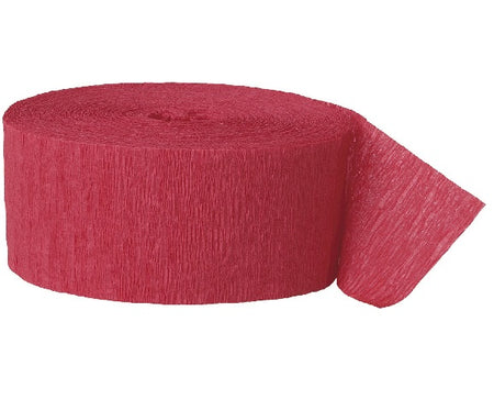 Crepe Paper Streamers- 1-3/4" x 81' Holiday Red