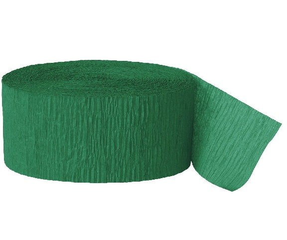 Crepe Paper Streamers- 1-3/4" x 81' Holiday Green