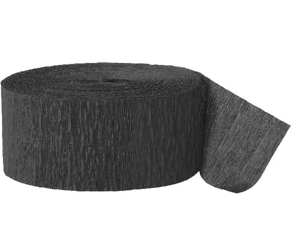 Crepe Paper Streamers- 1-3/4" x 81' Black