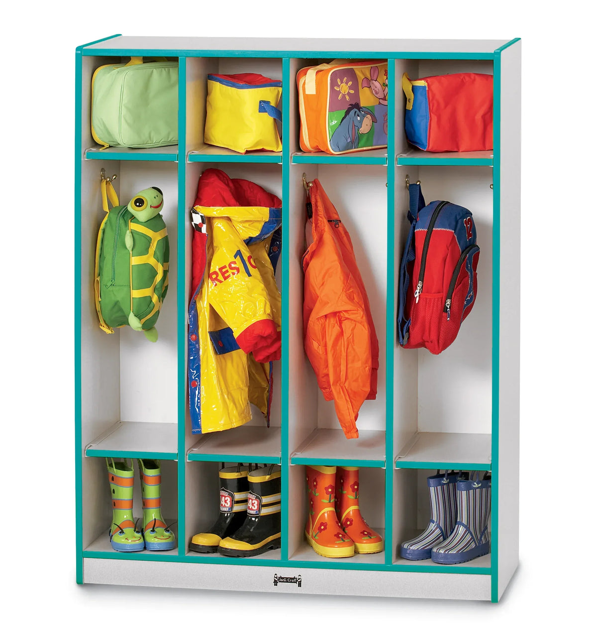 Rainbow Accents® 4 Section Coat Locker - Teal
