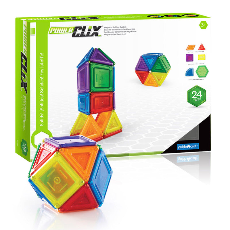 PowerClix&reg; Solids, Magnetic Building Set, 24 Pieces