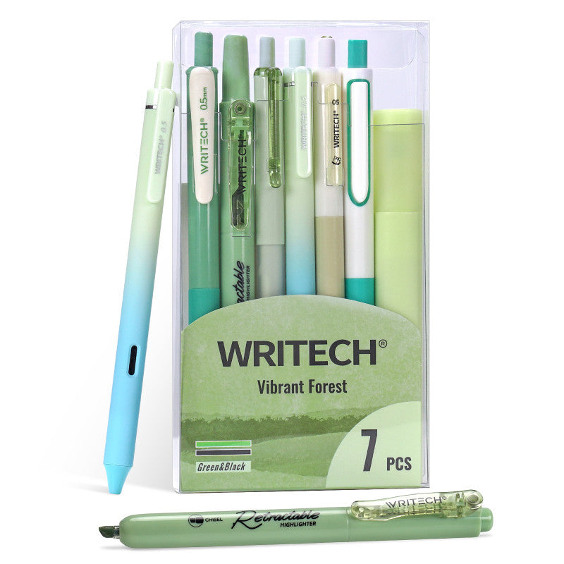 Color Coded Journaling Kit, Vibrant Forest Green Palette, 7 Pieces