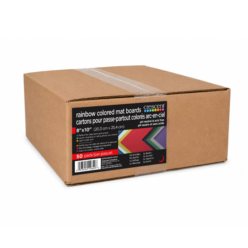 Assorted Color Matboard, 8 x 10 in, 50-Pack