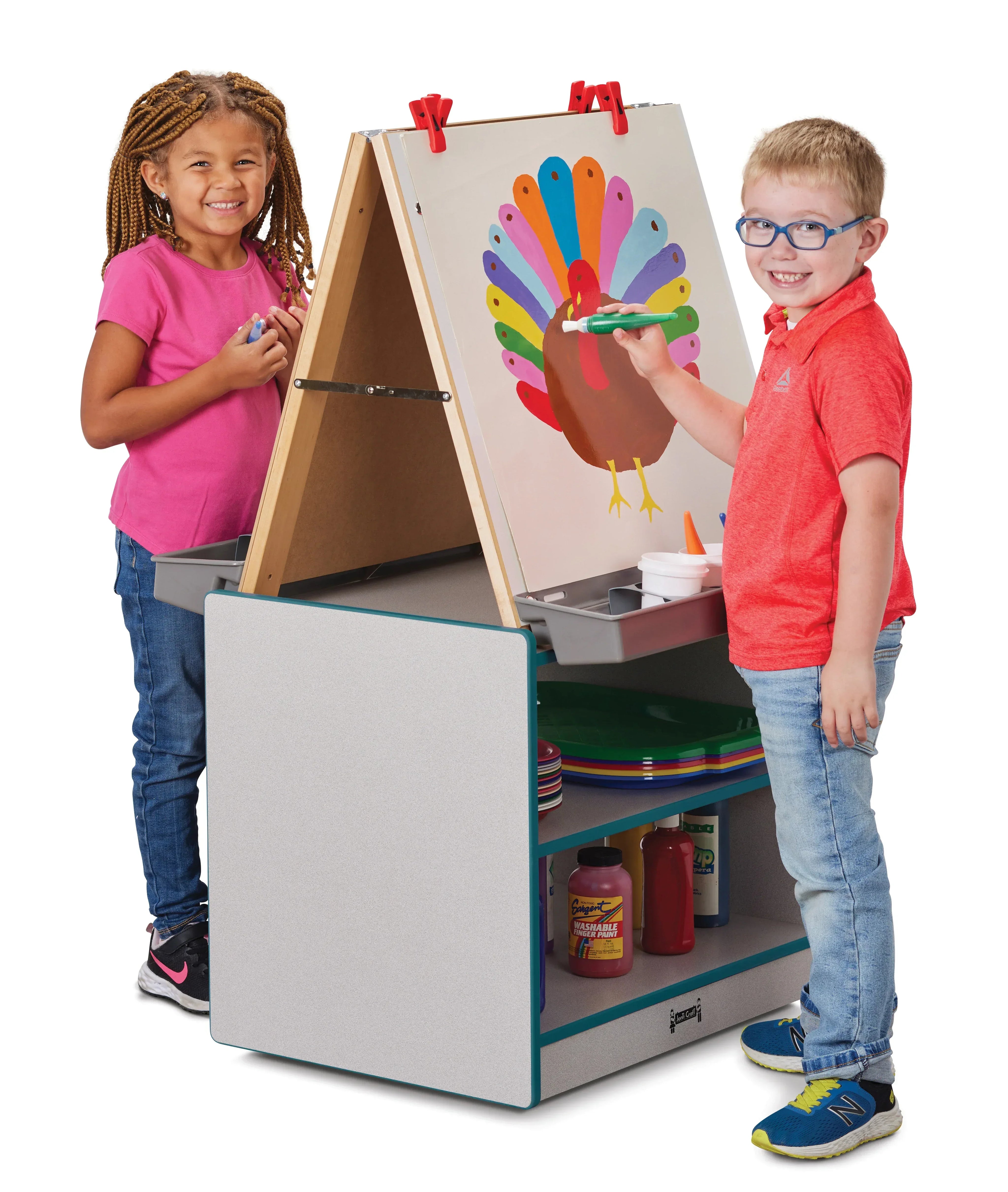 Rainbow Accents® 2 Station Art Center - Teal
