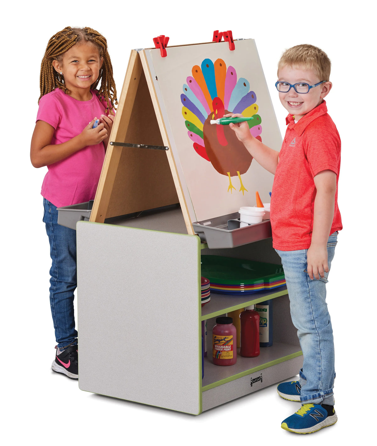 Rainbow Accents® 2 Station Art Center - Key Lime Green