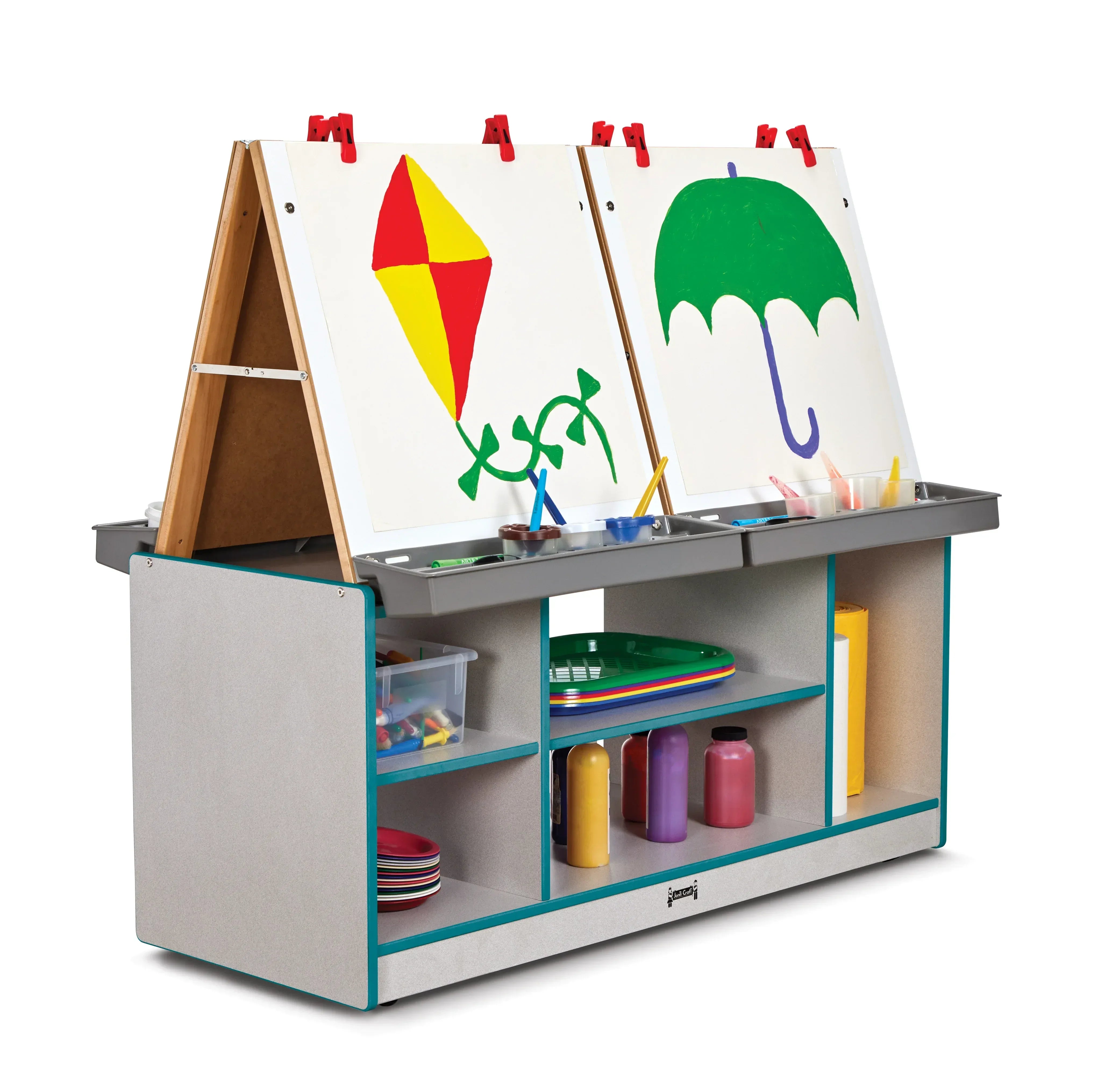Rainbow Accents® 4 Station Art Center - Teal