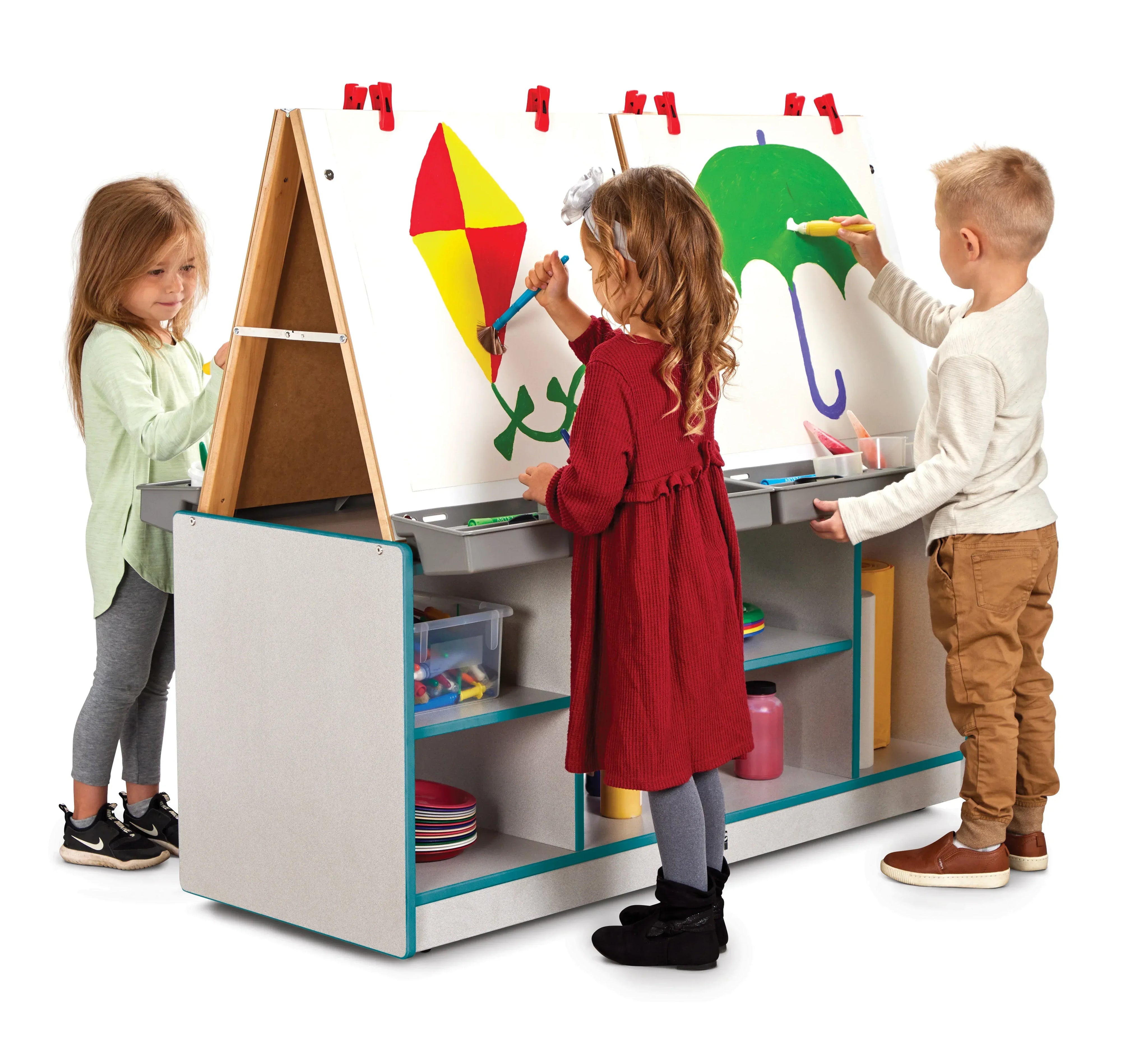 Rainbow Accents® 4 Station Art Center - Teal