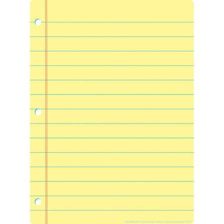 Smart Poly&reg; Single Sided PosterMat Pals&reg; Space Savers, Yellow Notebook Paper, 13" x 9.5"