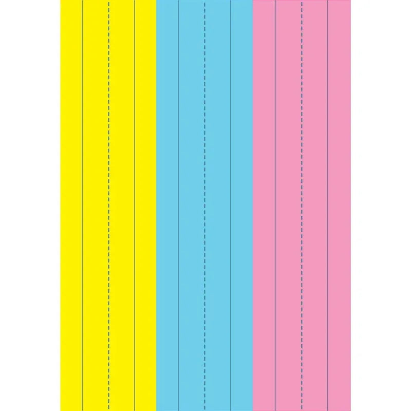 Die-Cut Magnetic Pink/Blue/Yellow Sentence Strips, 2.75" x 11", Pack of 3