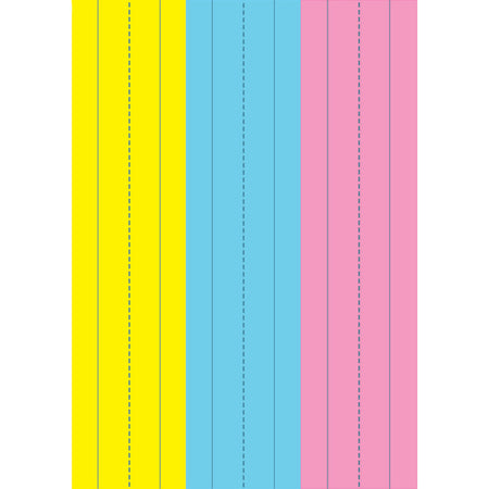 Die-Cut Magnetic Pink/Blue/Yellow Sentence Strips, 2.75" x 11", Pack of 3