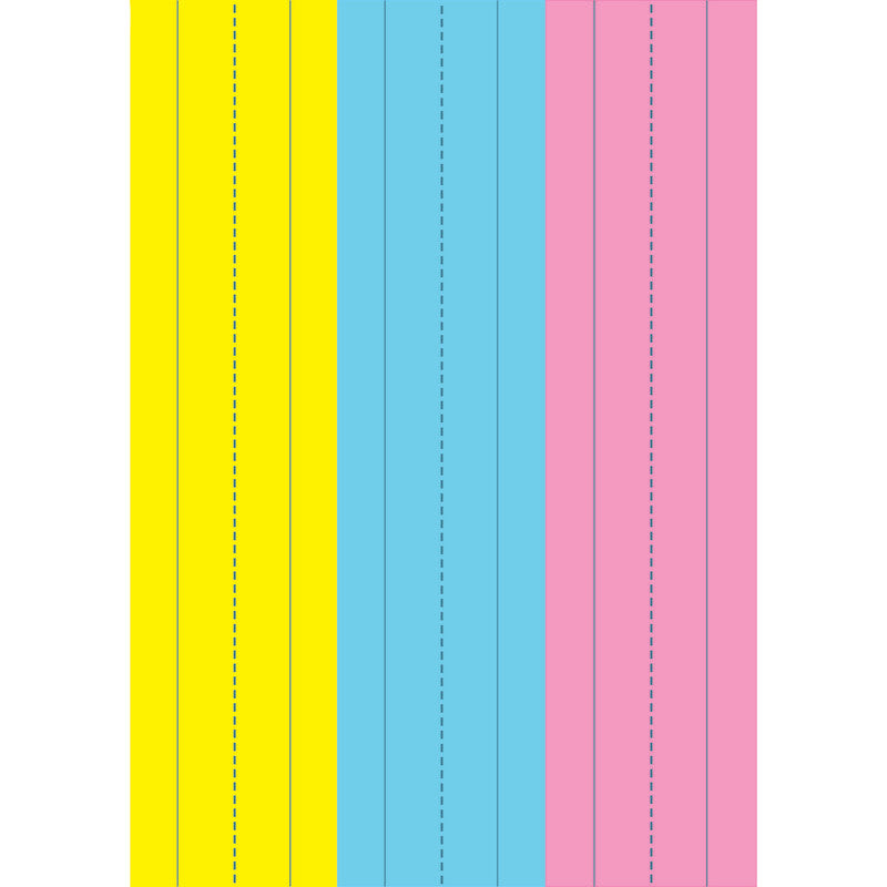 Die-Cut Magnetic Pink/Blue/Yellow Sentence Strips, 2.75" x 11", Pack of 3