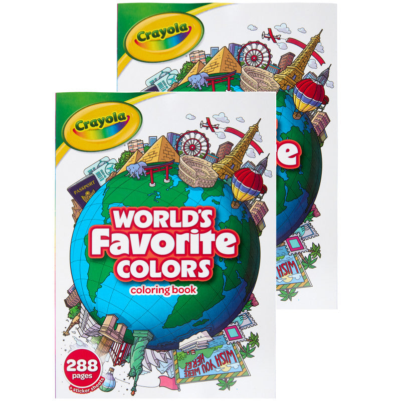 World's Favorite Colors Coloring Book, 288 Pages, Set of 2