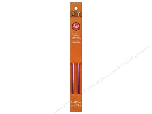 Boye Single Point Knitting Needles Aluminum 10 in. Size 6