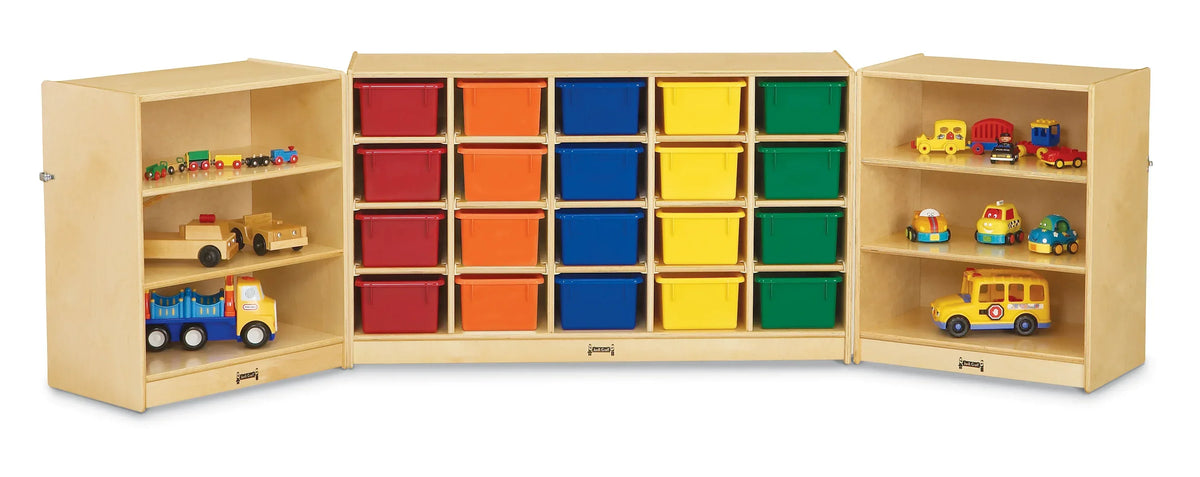 Jonti-Craft® 20 Cubbie-Tray Triple Fold-n-Lock - with Clear Trays
