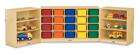Jonti-Craft® 20 Cubbie-Tray Triple Fold-n-Lock - with Clear Trays
