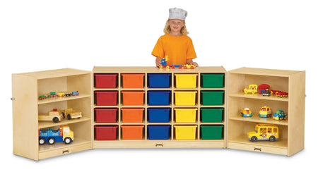 Jonti-Craft® 20 Cubbie-Tray Triple Fold-n-Lock - with Clear Trays