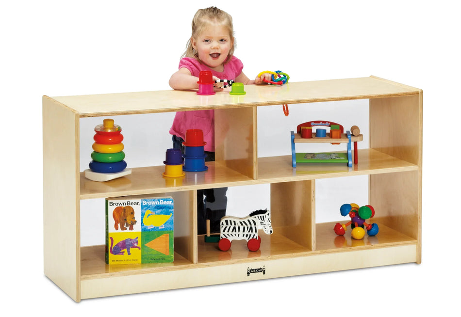 Jonti-Craft® Toddler Single Mobile Storage Unit - See-Thru Back