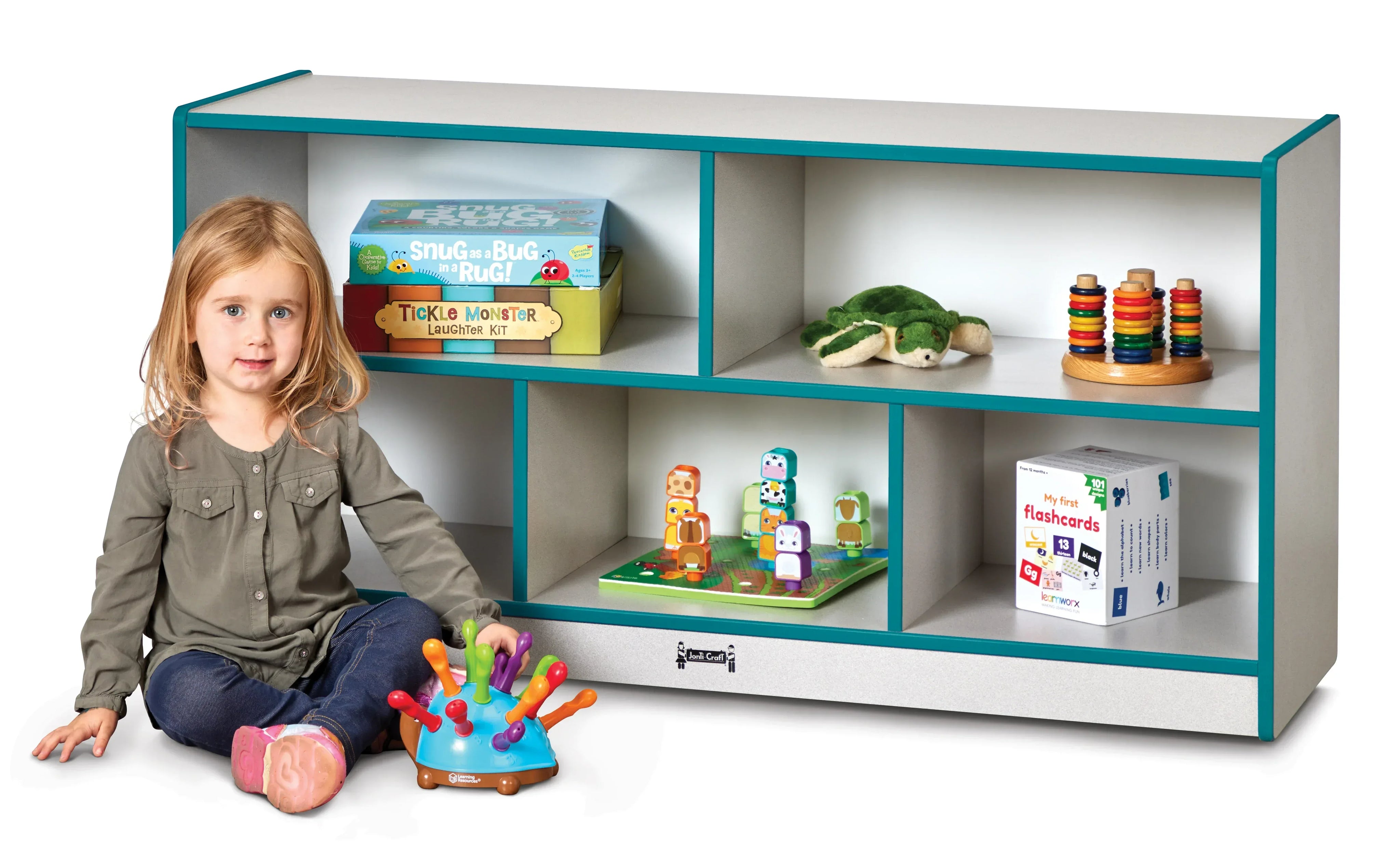 Rainbow Accents® Toddler Single Mobile Storage Unit - Teal